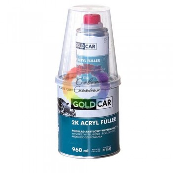 Акрилова грунтовка для авто GOLD CAR Base 2К HS 5+1, біла 960 мл