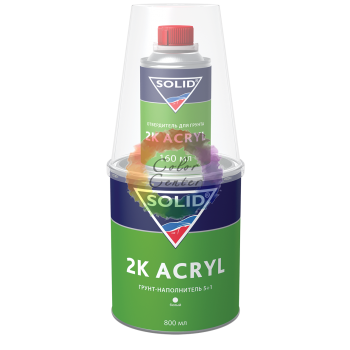 Акриловый грунт-наполнитель для авто Solid 5+1 2K Acryl, серый